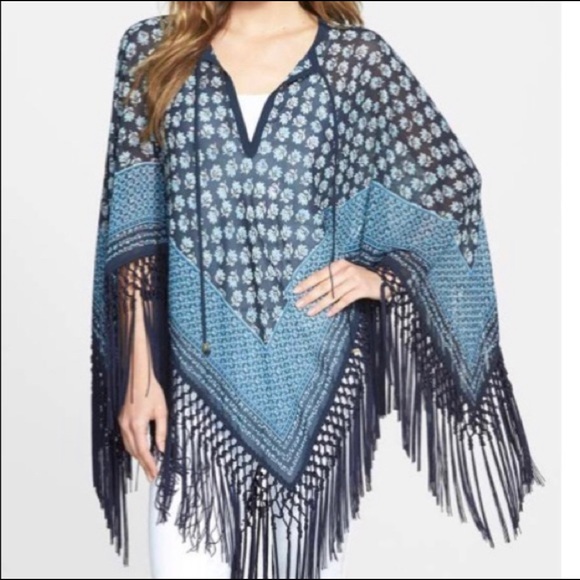 Women’s Michael Kors Keriya Fringe Hem Poncho